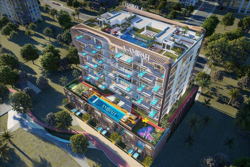 Townhouses in the new complex Bonds Avenue Residences with swimming pools, mini golf and gardens, Dubai Islands, Dubai, UAE — photo 19