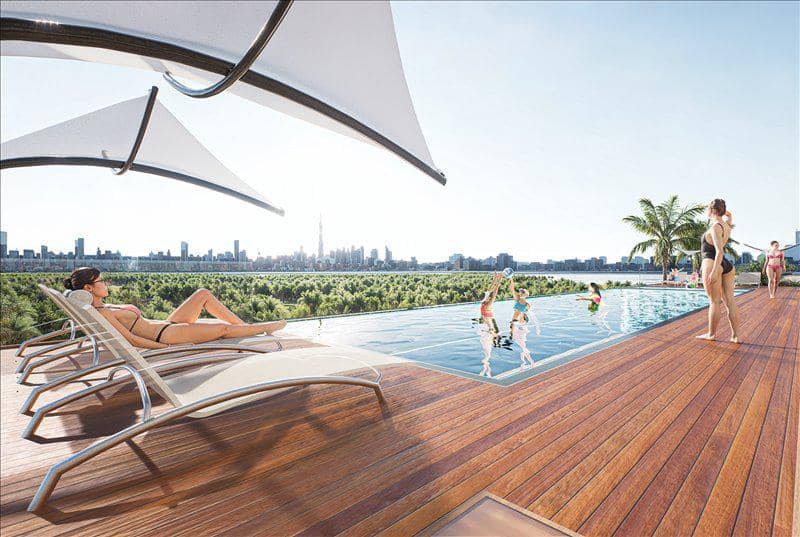 Townhouses in the new complex Bonds Avenue Residences with swimming pools, mini golf and gardens, Dubai Islands, Dubai, UAE — photo 11