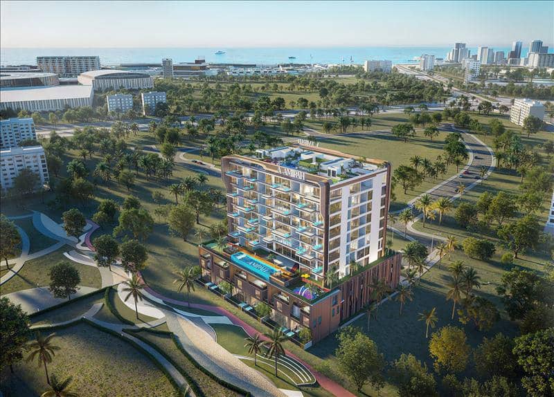 Элитные пентхаусы в новом комплексе Bonds Avenue Residences с бассейнами, мини-гольфом и садами, Dubai Islands, Дубай, ОАЭ — фото 25