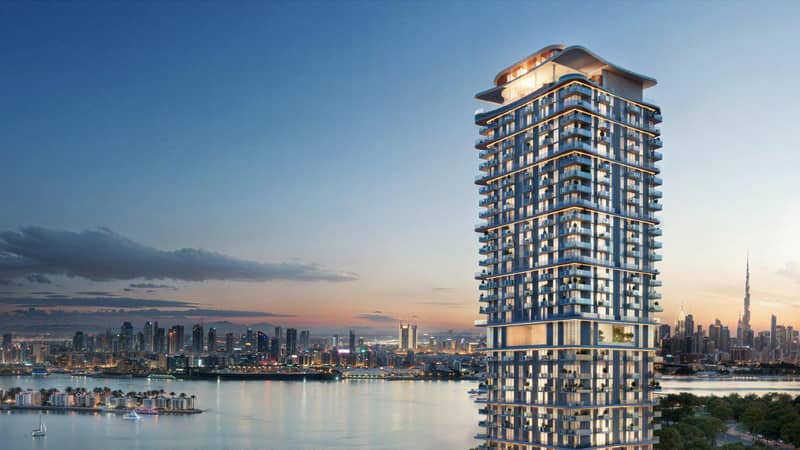 Luxury penthouse with a private pool and a panoramic gardens in new Sensia Residence with lounge and co-working spaces, Port Rashid, Dubai — photo 13
