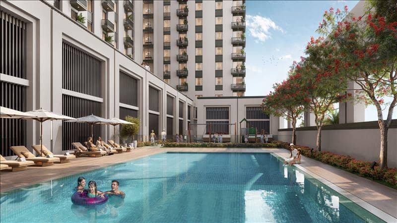 New Odessa Residence with a swimming pool, tennis courts and lounge areas 5 minutes away from the park, Town Square, Dubai, UAE — photo 6