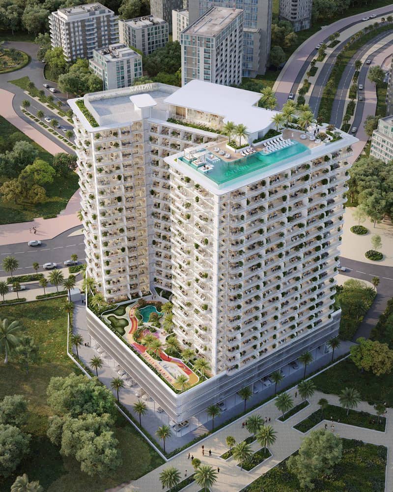 Новый комплекс меблированных апартаментов Cove Grand с бассейнами, зонами отдыха и мини-гольфом, Dubai Land Residence Complex, ОАЭ — фото 3