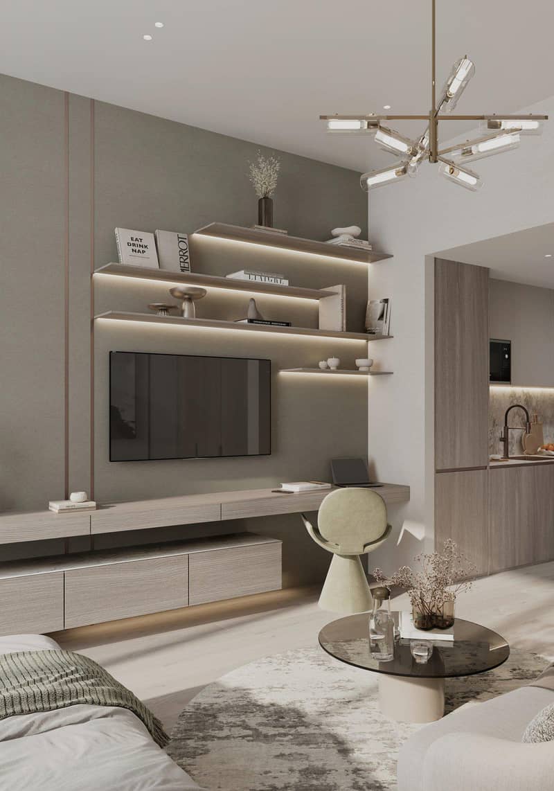 Новый комплекс меблированных апартаментов Cove Grand с бассейнами, зонами отдыха и мини-гольфом, Dubai Land Residence Complex, ОАЭ — фото 26