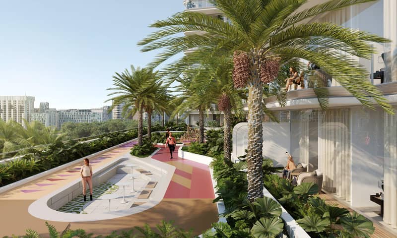 Новый комплекс меблированных апартаментов Cove Grand с бассейнами, зонами отдыха и мини-гольфом, Dubai Land Residence Complex, ОАЭ — фото 8