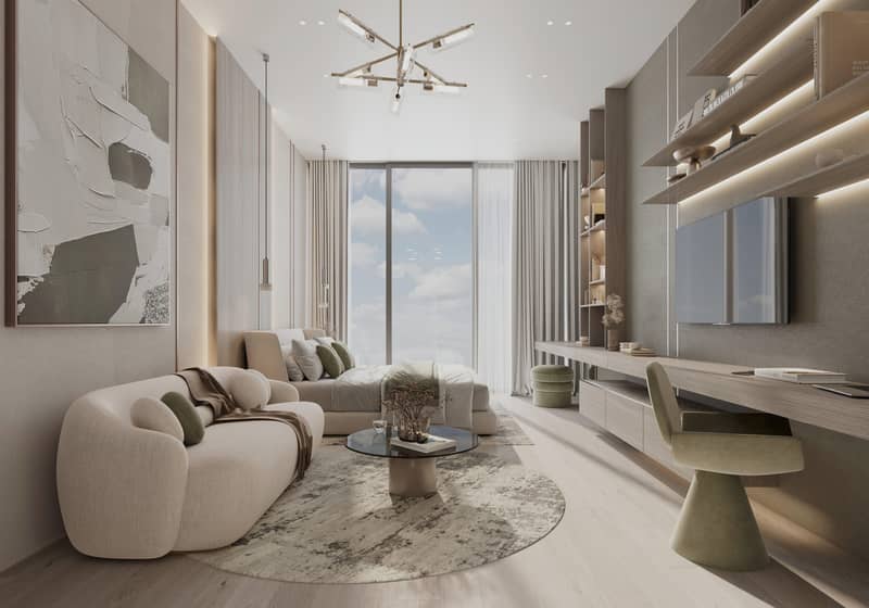 Новый комплекс меблированных апартаментов Cove Grand с бассейнами, зонами отдыха и мини-гольфом, Dubai Land Residence Complex, ОАЭ — фото 20