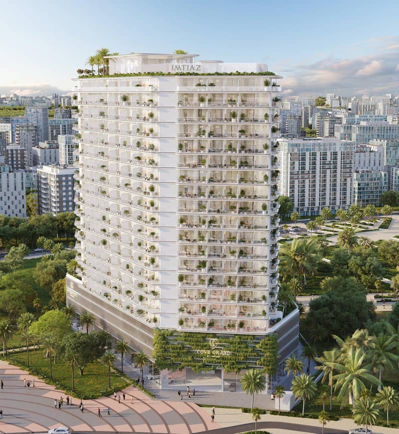 Новый комплекс меблированных апартаментов Cove Grand с бассейнами, зонами отдыха и мини-гольфом, Dubai Land Residence Complex, ОАЭ — фото 6
