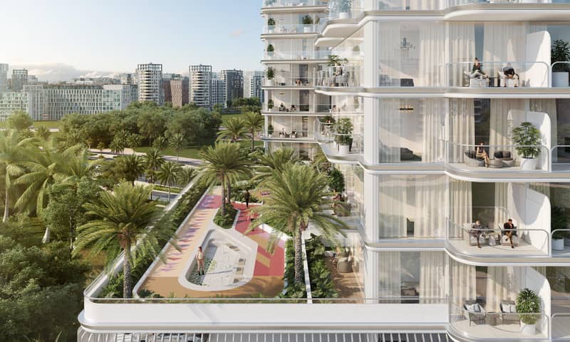Новый комплекс меблированных апартаментов Cove Grand с бассейнами, зонами отдыха и мини-гольфом, Dubai Land Residence Complex, ОАЭ — фото 7