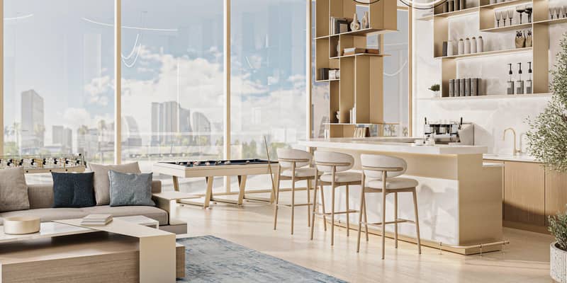 Новый комплекс меблированных апартаментов Cove Grand с бассейнами, зонами отдыха и мини-гольфом, Dubai Land Residence Complex, ОАЭ — фото 15