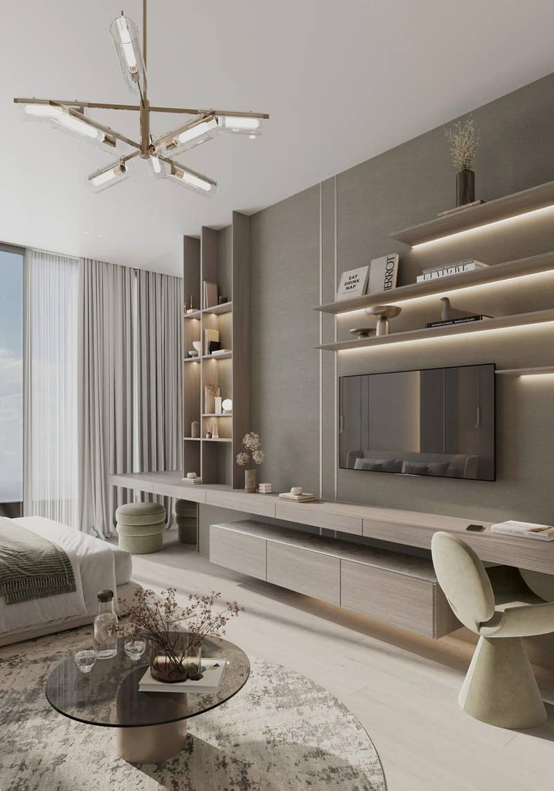 Новый комплекс меблированных апартаментов Cove Grand с бассейнами, зонами отдыха и мини-гольфом, Dubai Land Residence Complex, ОАЭ — фото 25