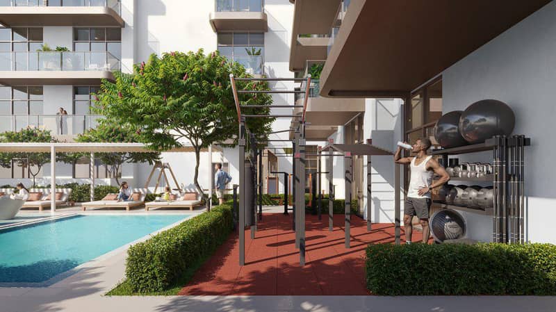 New S1LVA PARK Residence with swimming pools close to a school, in the green area of JVT, Dubai, UAE — photo 8