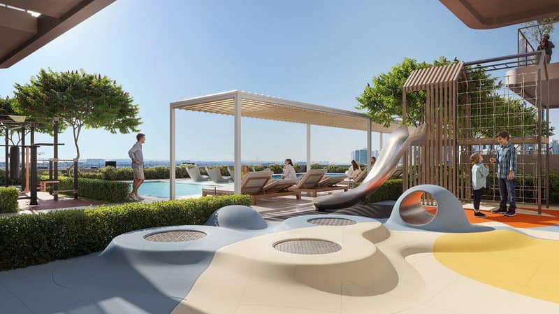 New S1LVA PARK Residence with swimming pools close to a school, in the green area of JVT, Dubai, UAE — photo 9