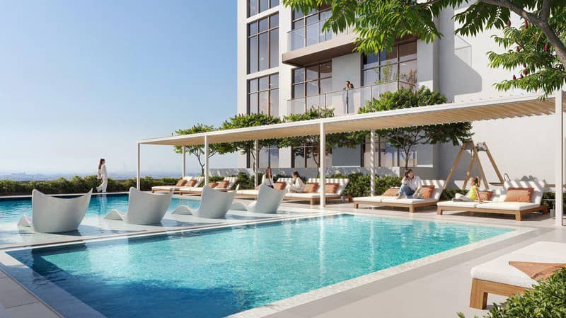 New S1LVA PARK Residence with swimming pools close to a school, in the green area of JVT, Dubai, UAE — photo 7