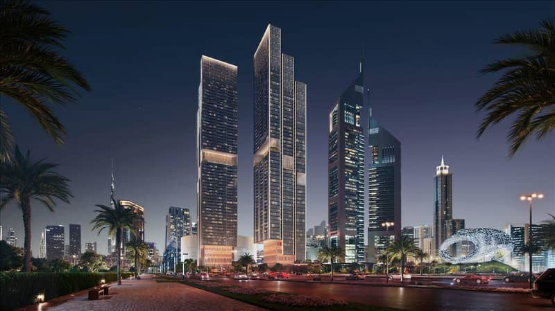Новый проект Jumeirah Residences Emirates Towers с бассейном, зонами отдыха и круглосуточной охраной, Trade Center, Дубай, ОАЭ — фото 2