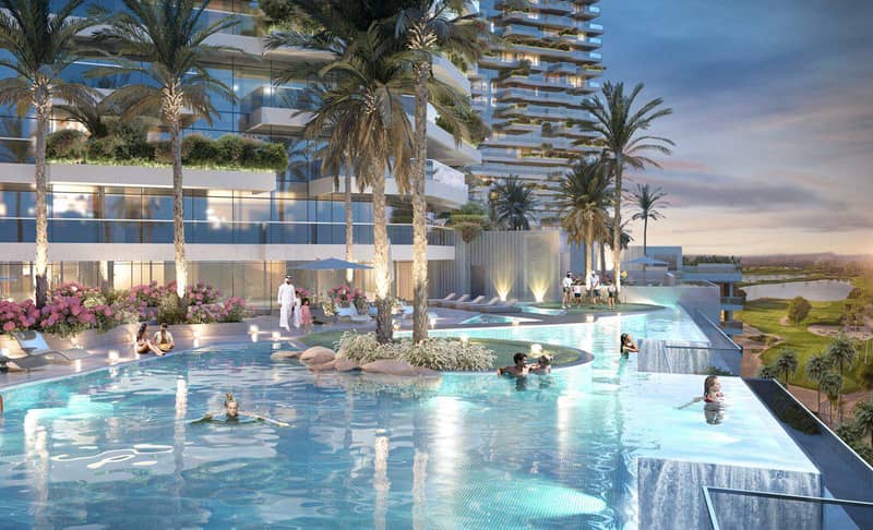 New tower in the premium Golf Greens project with golf islands, infinity pools and an expansive green space, DAMAC Hills, Dubai, UAE — photo 6