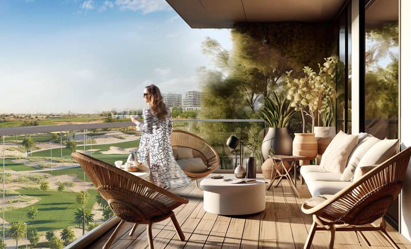 New tower in the premium Golf Greens project with golf islands, infinity pools and an expansive green space, DAMAC Hills, Dubai, UAE — photo 5