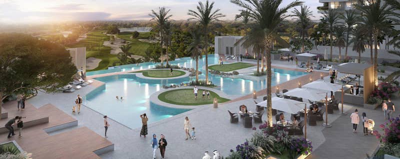 New tower in the premium Golf Greens project with golf islands, infinity pools and an expansive green space, DAMAC Hills, Dubai, UAE — photo 8