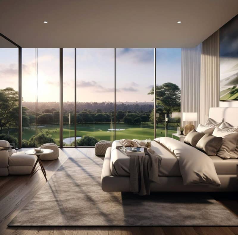 New tower in the premium Golf Greens project with golf islands, infinity pools and an expansive green space, DAMAC Hills, Dubai, UAE — photo 4