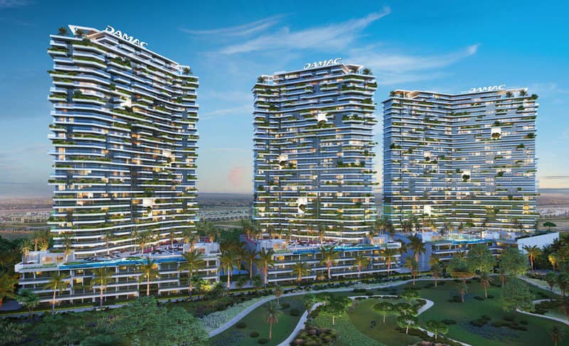 New tower in the premium Golf Greens project with golf islands, infinity pools and an expansive green space, DAMAC Hills, Dubai, UAE — photo 9