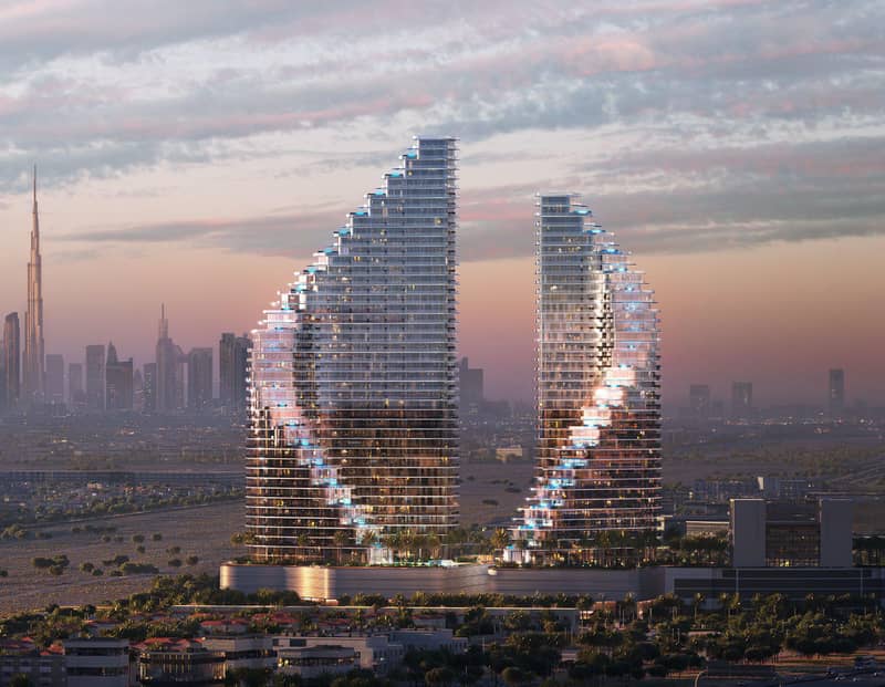 New project Flare with swimming pools and an artificial beach, JVT, Dubai, UAE — photo 2