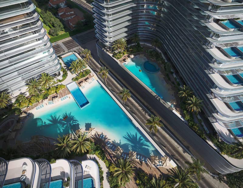 New project Flare with swimming pools and an artificial beach, JVT, Dubai, UAE — photo 6