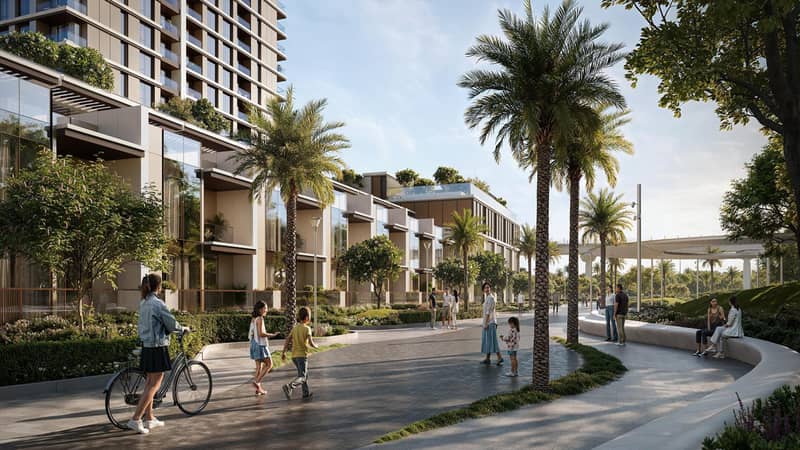 Новый высотный проект Lyvia с бассейнами, садом и детскими площадками, Dubai Creek Harbour, Дубай, ОАЭ — фото 9