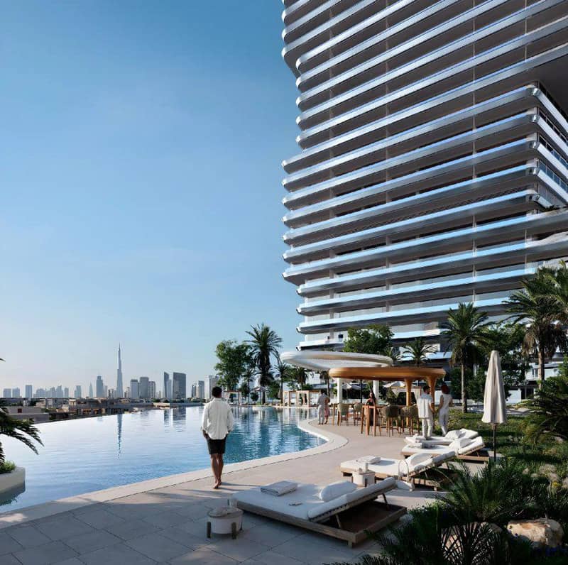 Новая высотная резиденция Sky Terraces с искусственным пляжем и ресторанами, Motor City, Дубай, ОАЭ — фото 2
