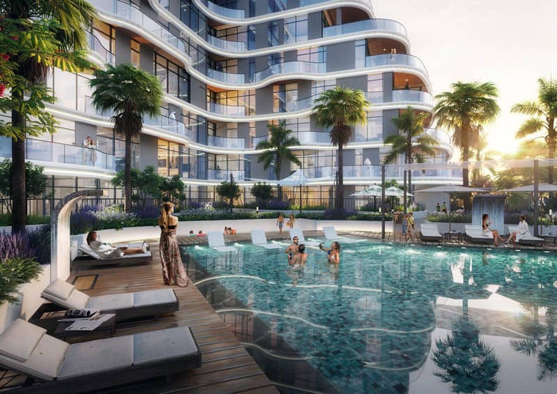 New complex of furnished apartments Zephyra with a park and picturesque views, 7 minutes from Persian Gulf, Dubai Islands, UAE — photo 2