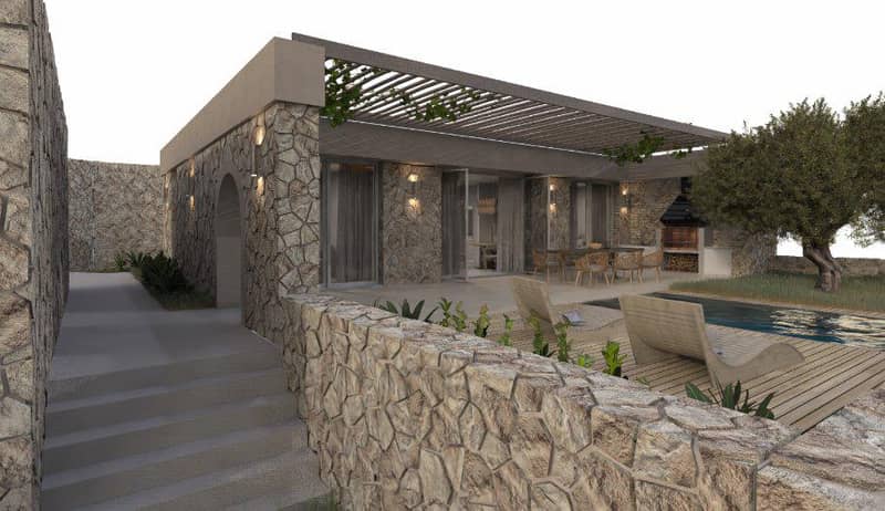 Spacious houses with swimming pools and terraces, overlooking the sea and green hills, Loutraki, Crete, Greece — photo 4