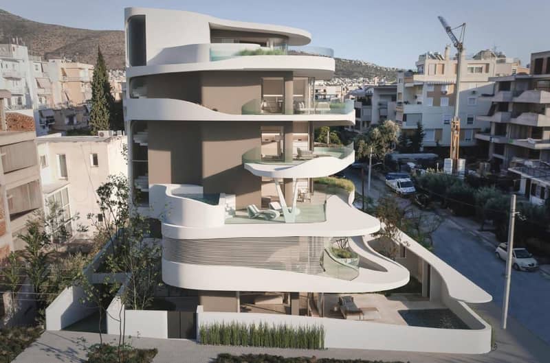 New complex of apartments with private swimming pools close to the golf club, Glyfada, Greece — photo 19