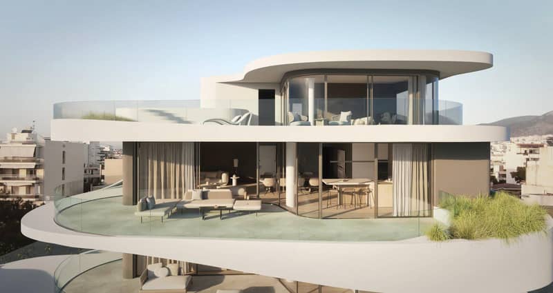 New complex of apartments with private swimming pools close to the golf club, Glyfada, Greece — photo 14