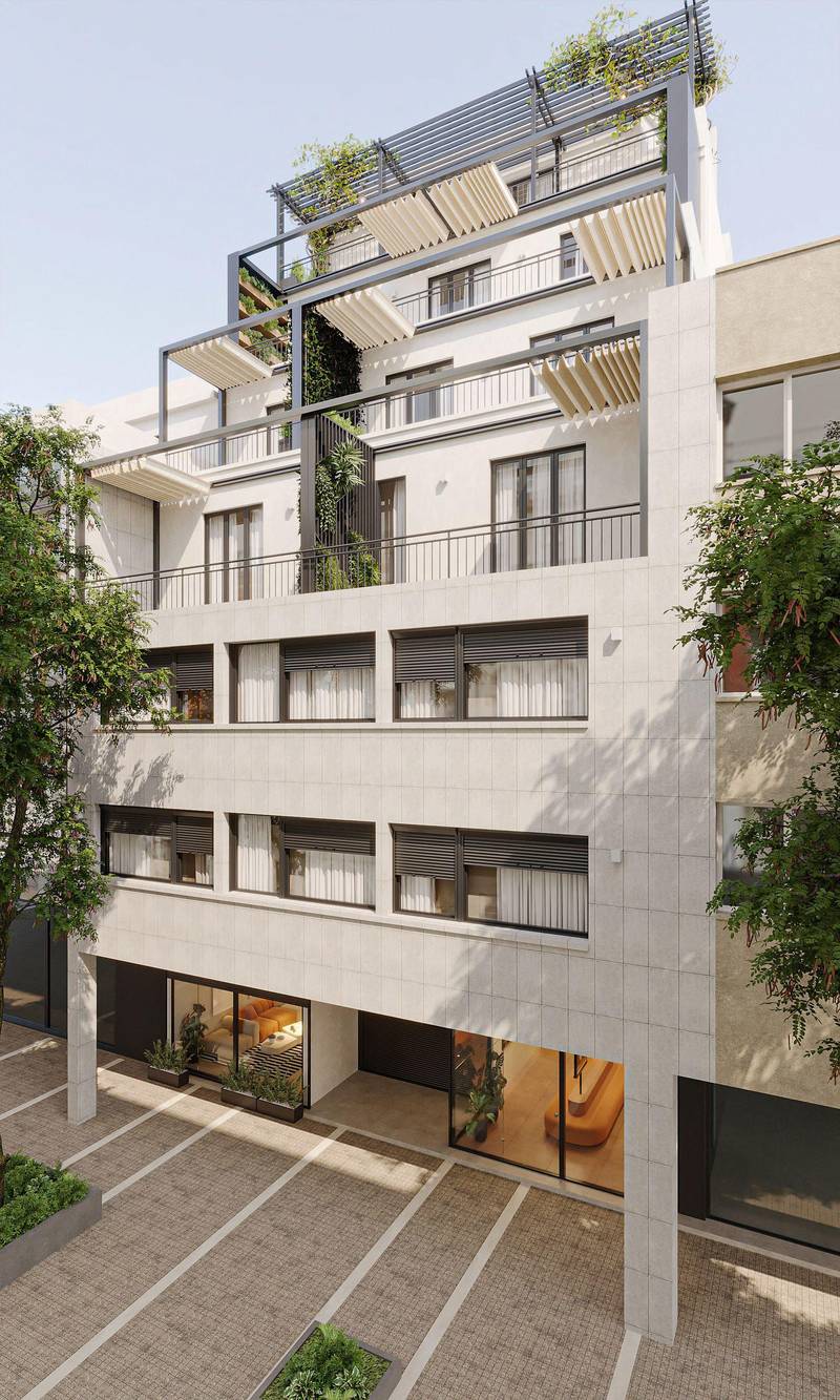 Modern residential complex with a gym in Exarchia area, Athens city center, Greece — photo 13