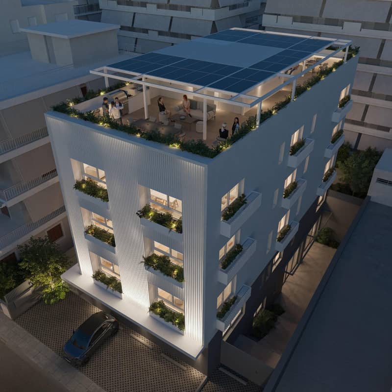 Residence with a gym, a co-working space and a roof-top terrace, Athens, Greece — photo 9