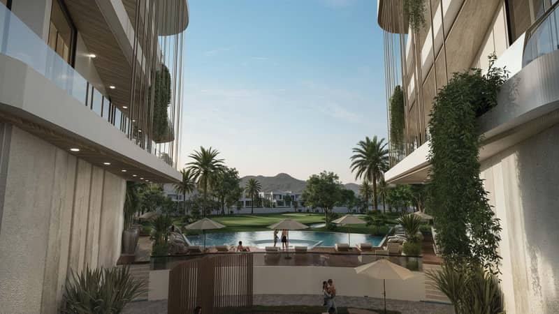 New apartments in the prestigious Muscat Hills golf complex with a swimming pool and gym, Oman — photo 7