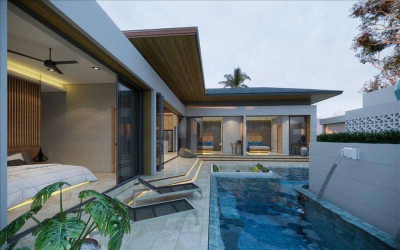 New complex of villas with swimming pools near the beach, Maenam, Samui, Thailand — photo 2