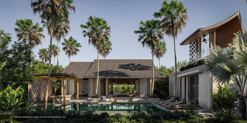 Luxury villas in Thai traditional architectural style, with swimming pools, surrounded by greenery, Phuket, Thailand — photo 2
