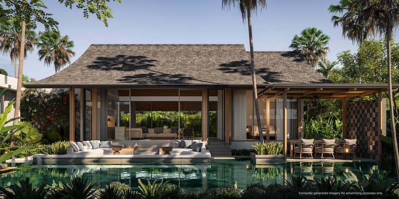 Luxury villas in Thai traditional architectural style, with swimming pools, surrounded by greenery, Phuket, Thailand — photo 3