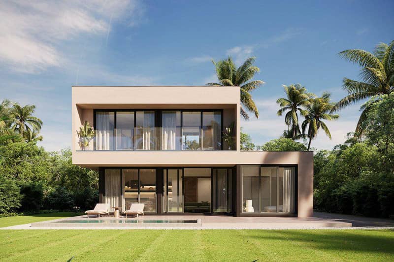 Complex of tropical villas with swimming pools close to the beach, Samui, Thailand — photo 2