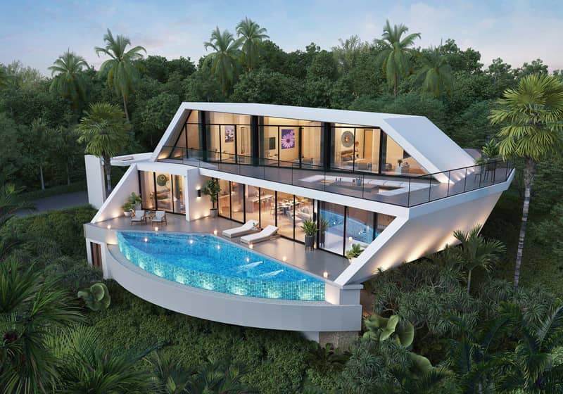 New residential complex of villas with swimming pools and sea views, 8 minutes drive to Bo Phut beach, Samui, Thailand — photo 2