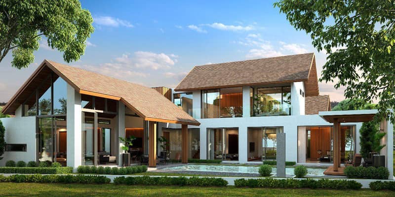 Complex of villas with swimming pools and gardens close to Layan Beach, Phuket, Thailand — photo 2
