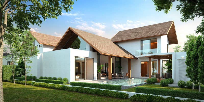 Complex of villas with swimming pools and gardens close to Layan Beach, Phuket, Thailand — photo 3