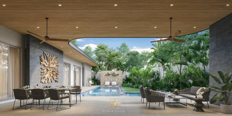 Complex of villas with swimming pools and roof-top terraces close to Layan Beach, Phuket, Thailand — photo 12