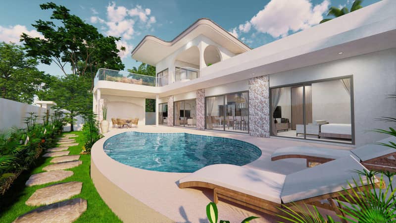 New residential complex of villas with swimming pools and sea views, Choeng Mon, Samui, Thailand — photo 4
