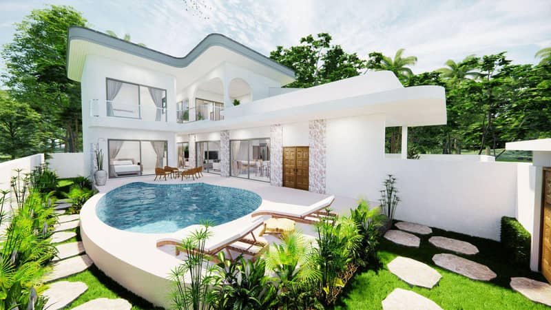 New residential complex of villas with swimming pools and sea views, Choeng Mon, Samui, Thailand — photo 2