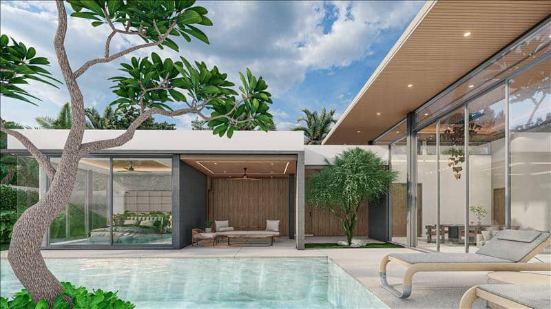 New complex of modern villas with swimming pools close to the beach and an international school, Phuket, Thailand — photo 12