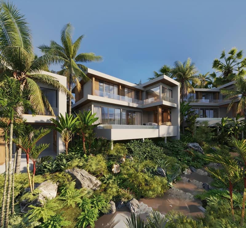 New villas with pools in a residential complex with a natural waterfall, Lamai, Samui, Thailand — photo 3