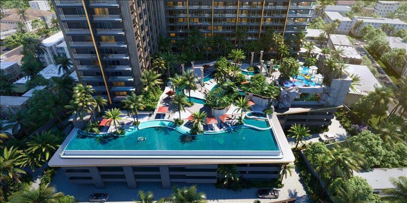 New high-rise residence with pools, waterfalls and jacuzzi, Pattaya, Thailand — photo 6