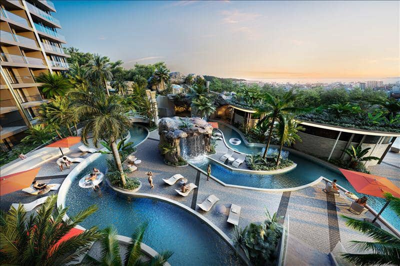 New high-rise residence with pools, waterfalls and jacuzzi, Pattaya, Thailand — photo 4