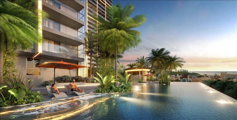 New high-rise residence with pools, waterfalls and jacuzzi, Pattaya, Thailand — photo 8