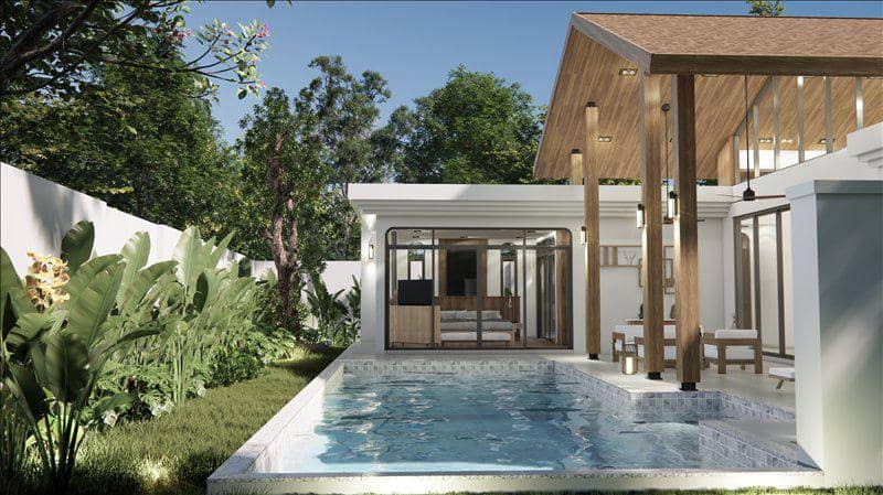 Complex of villas with swimming pools in a luxury residential area, Phuket, Thailand — photo 27
