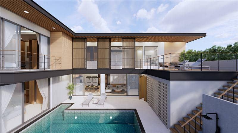 New complex of villas with private swimming pools and a co-working area, Layan, Phuket, Thailand — photo 16